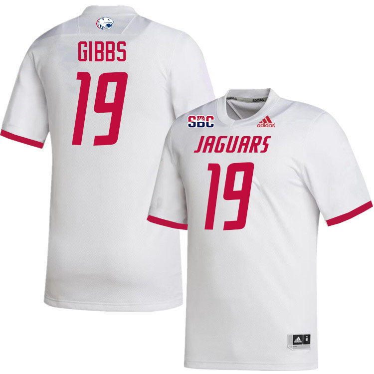 #19 Rod Gibbs South Alabama Jaguars Jerseys,College Football Uniforms,Apparels Stitched-White